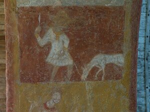 20250806_X8065564_EM1II_DxOjohn5 May - lord preparing to mount horse to leave for hut with spear in hand