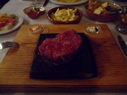 best fillet beef on steak stone, Evora, Portugal, Vinho e Noz restaurant : best fillet beef on steak stone, Evora, Portugal, Vinho e Noz restaurant