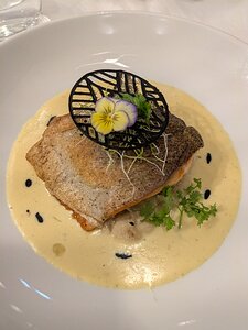 20250806_PXL183738328.MP_Pixel7a-JEB filet de truite rôti, sauce à la vanille et au safran, salade croquante de fenouil, et pomme verte, velouté de chou blanc