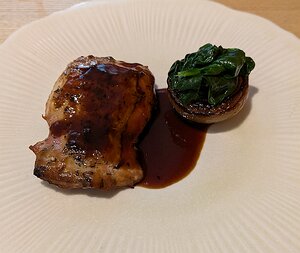 20241010_PXL111345877_Pixel7a-JEB deboned chicken upper thigh cooked over fire, onion with fresh spinach