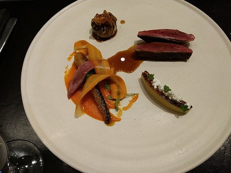 Sat-Bains-Restaurant_Nottingham_20171026_IMG202049 main course: Anjou pigeon/carrot/melon/pastilla