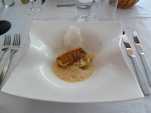 20120422_SAM_0558_ES71 fish: Zander (pike-perch) with wheat and asparagus risotto