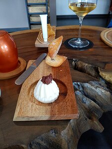 20221030_PXL112412013_Pixel3a-JEB amuse bouche: white cheese with tapenade and olive bread