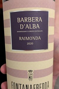 20250123_PXL_202501900_Pixel7a-JEB Raimonda Barbera d'Alba DOC - Fontanafredda 2020 vin rouge (barbera grape)