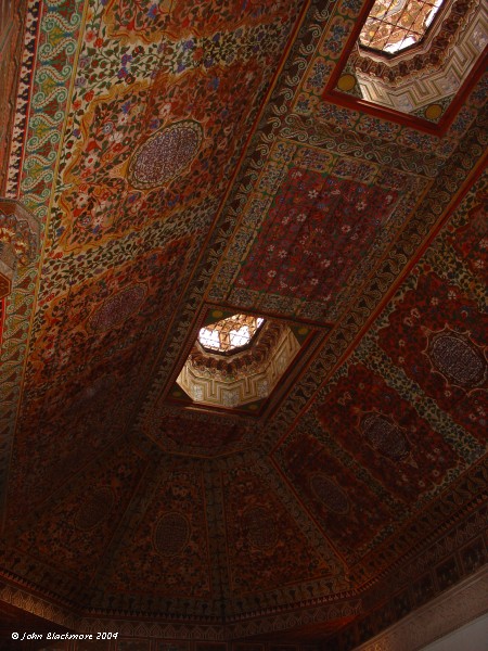 Marrakech041.jpg - and another painted ceiling, Bahia Palace