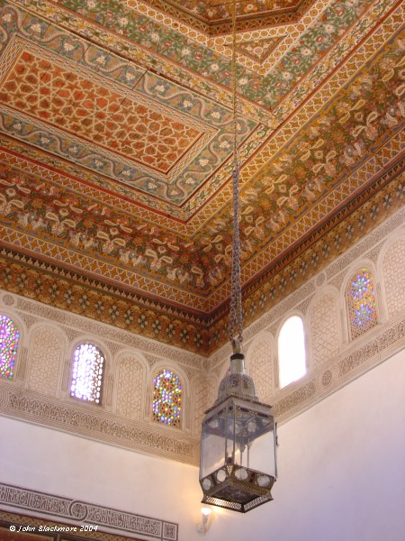 Marrakech053.jpg - painted ceiling, Bahia Palace